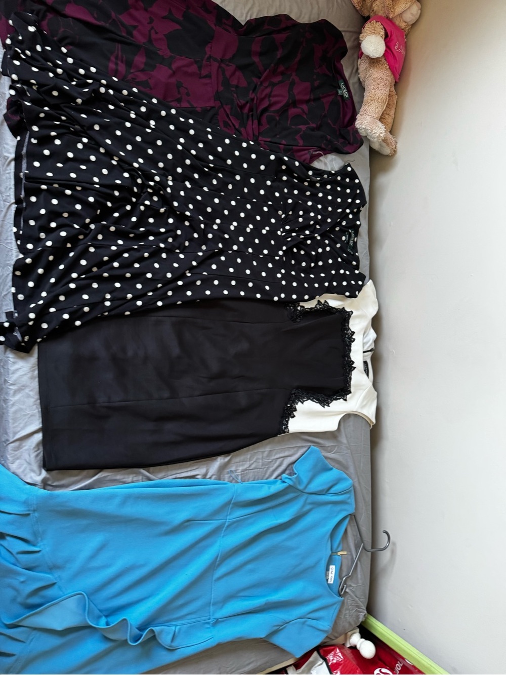 Mixed Women's Dresses Bundle - Black Polka Dot, Teal, Black Lace
